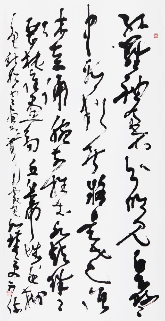 邱振中 李白·白胡桃巫山枕障 紙本水墨 138×68cm?2014